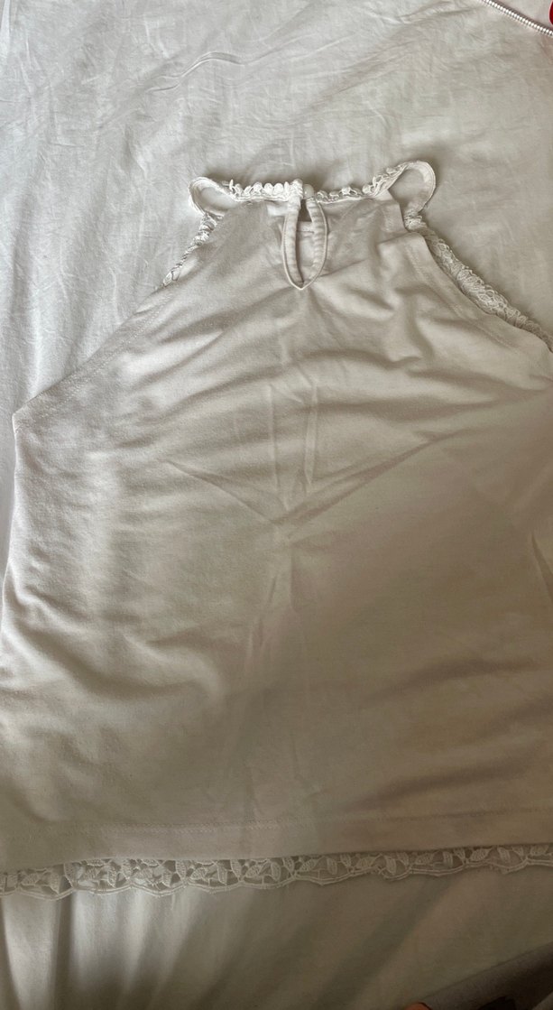 Dantel Detaylı Beyaz Bluz - Görsel 2