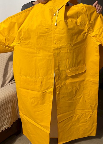 Sarı renk Düğmeli Erkek balıkçı Yağmurluk - Görsel 3