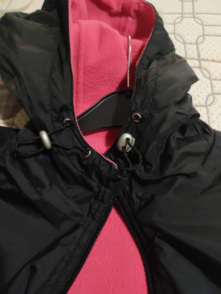Kadın Siyah Fermuarlı Kapüşonlu Ceket yağmurluk - Görsel 4