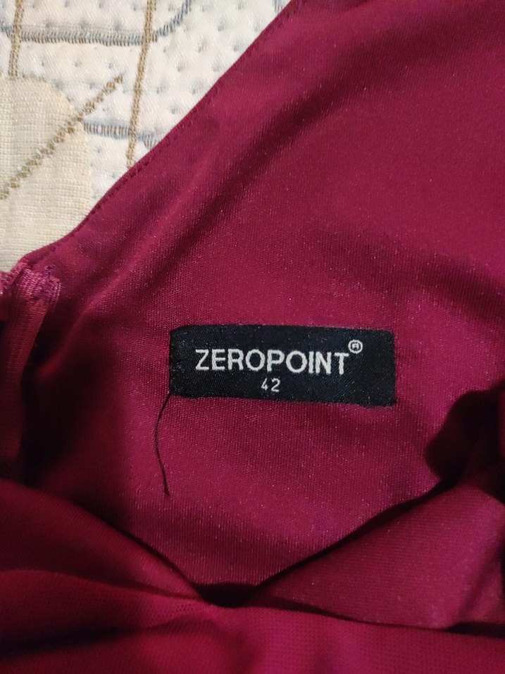 Bordo Drapeli V Yakalı Uzun Abiye Elbise - Görsel 4