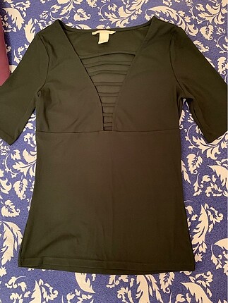 H&M koyu yeşil bluz