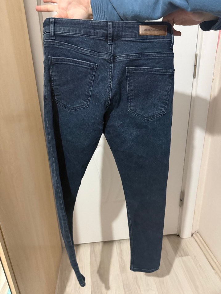 Düğmeli Lacivert Erkek Kot Pantolon - Görsel 2