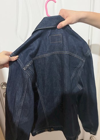 Kadın Koyu Mavi Düğmeli Denim Ceket - Görsel 2