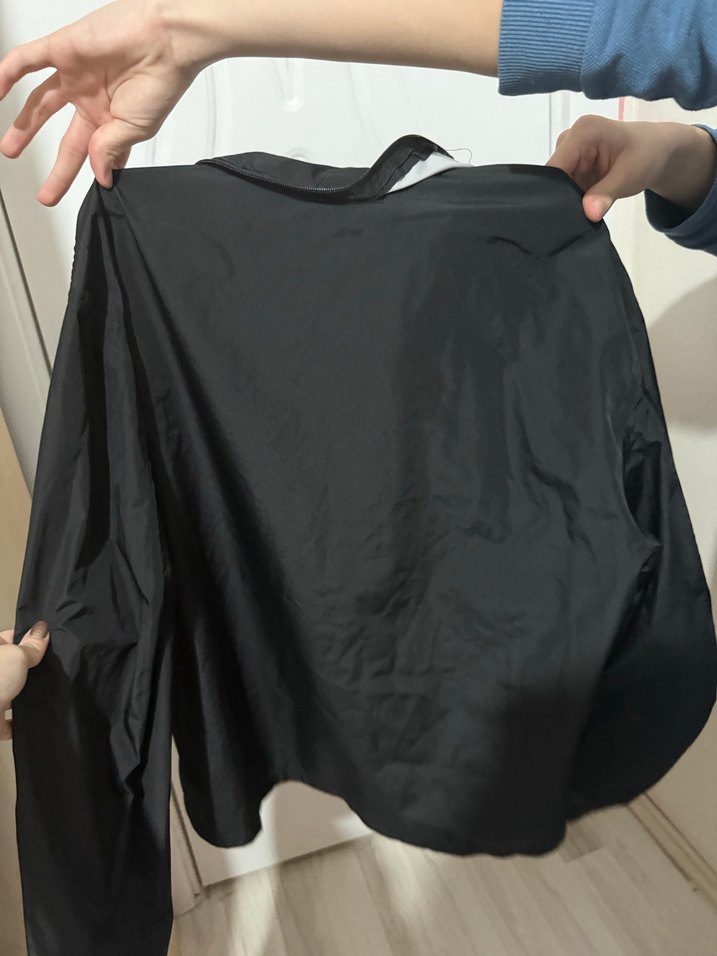 Erkek Siyah Fermuarlı Midi Yağmurluk - Görsel 2