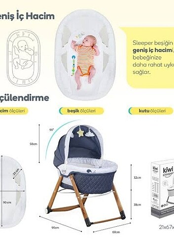 Beden gri Renk Kiwi sleeper katlanır sepet beşik ?