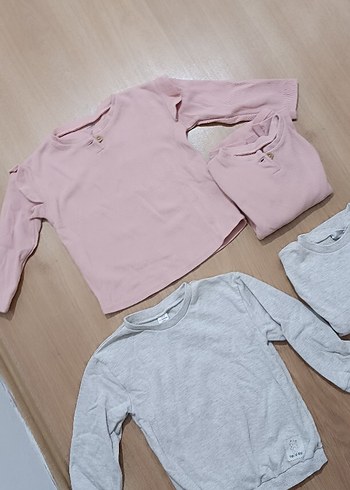 Gri Kız Sweatshirt Uzun Kollu Rahat Kesim