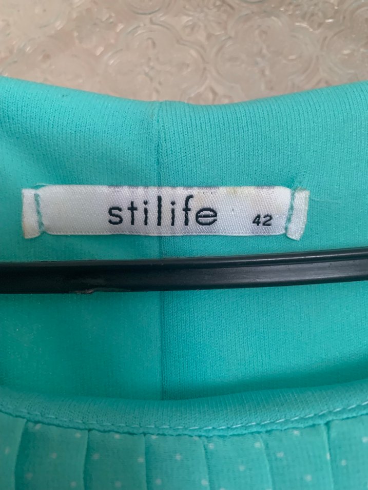 Turkuaz Pilili Uzun Kadın Elbise - Görsel 2