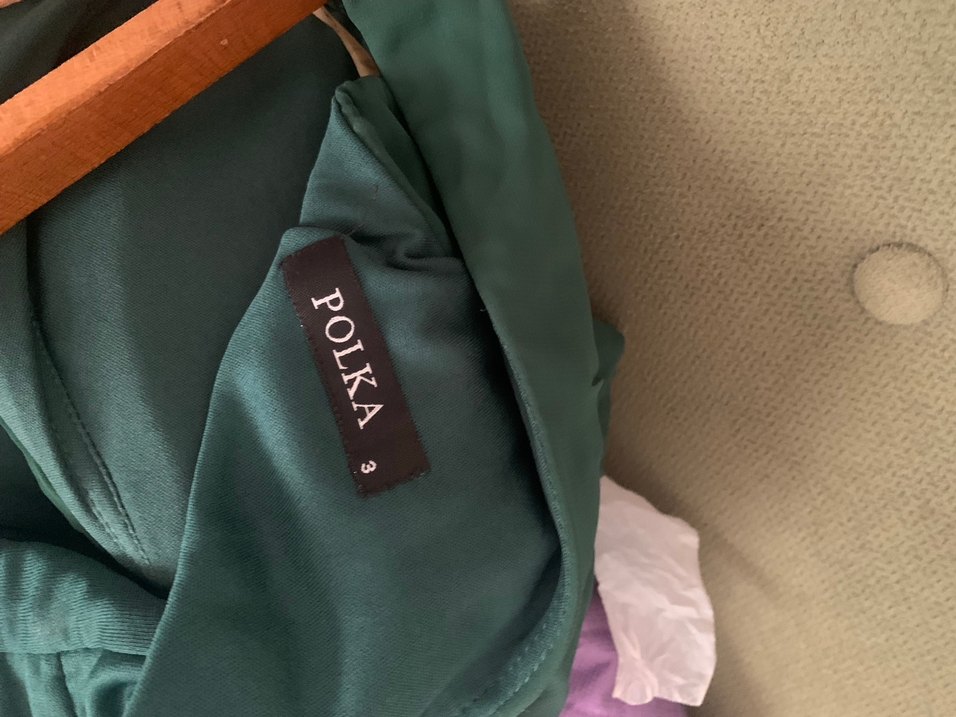 Koyu Yeşil Drapeli V Yaka Uzun Abiye Elbise - Görsel 2