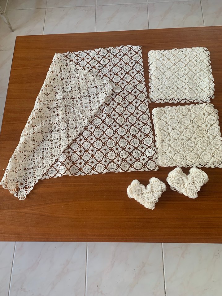 El İşçiliği Beyaz Dantel Seti - Görsel 2