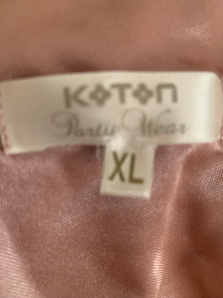 Bej Midi Triko Elbise Drapeli Yaka - Görsel 2