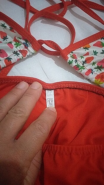 11-12 Yaş Beden kırmızı Renk Bikini