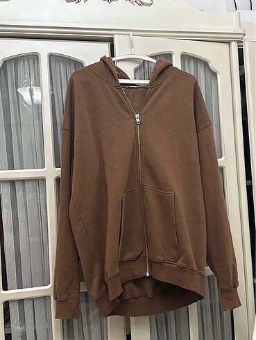 m Beden Addax kahverengi sweatshirt hırka