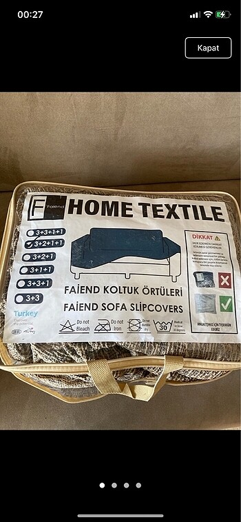 Diğer 2 takım koltuk örtüsü