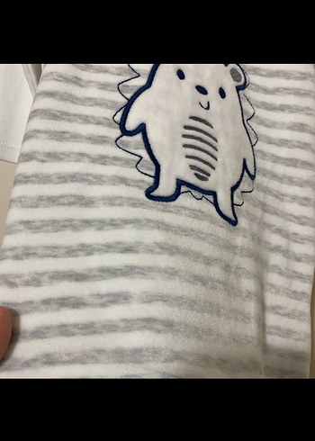 Gri Çizgili Uzun Kollu Erkek Bebek Tulum - Görsel 3