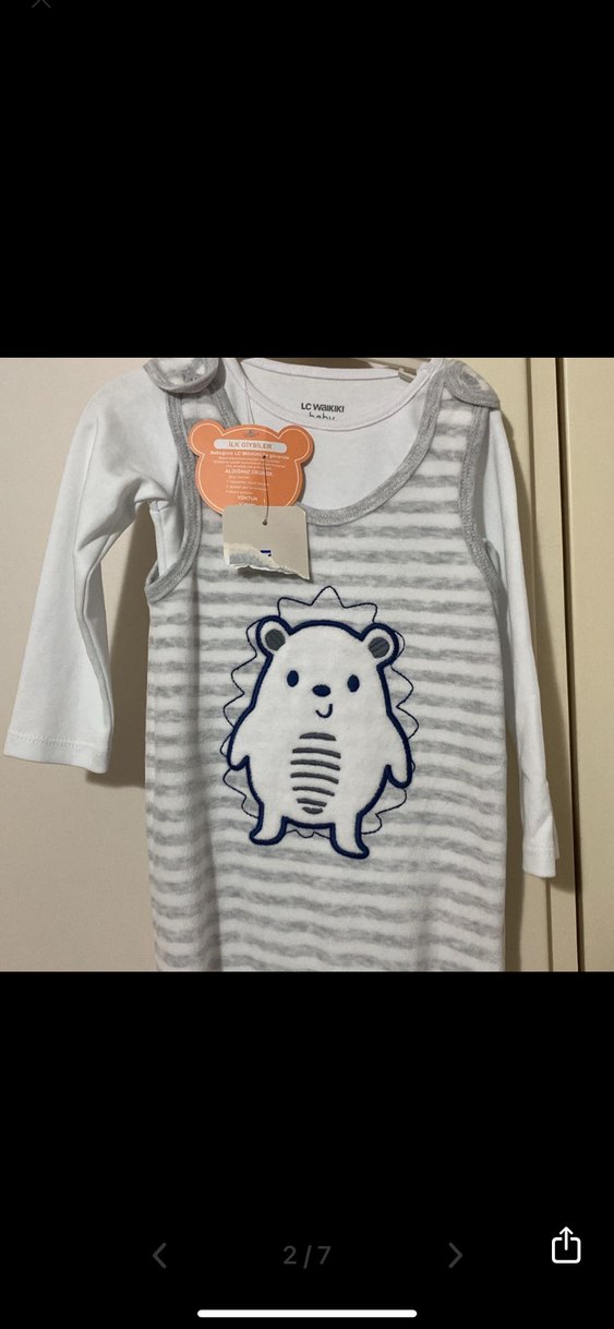 Gri Çizgili Uzun Kollu Erkek Bebek Tulum - Görsel 2