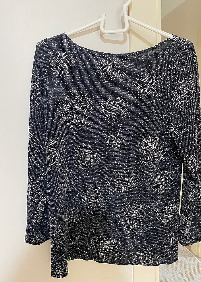 Kendinden sim ve taşlı çok şık abiye bluz - Görsel 2