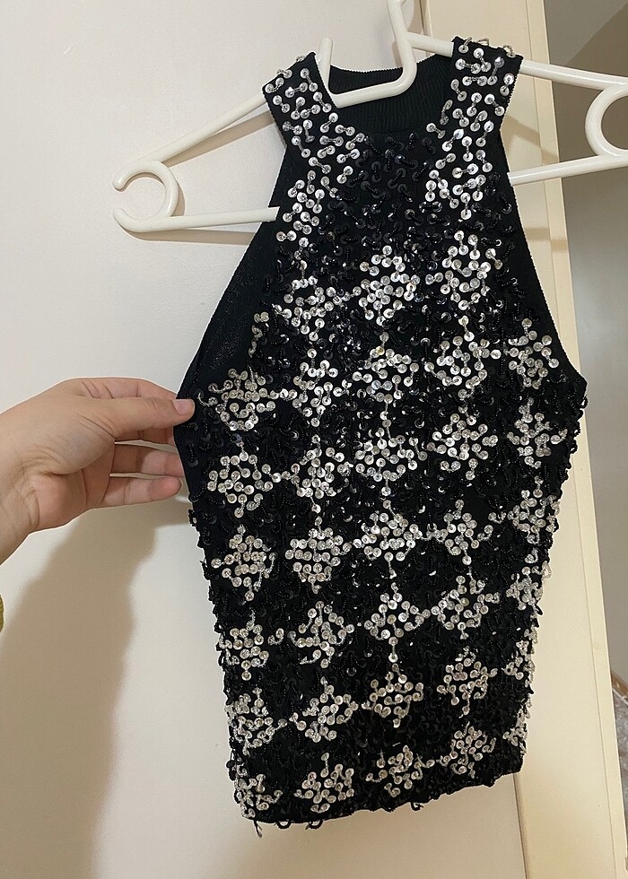 Çok şık pullu payetli bluz - Görsel 4