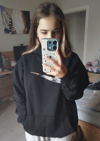 Diğer Siyah Nike Baskılı Kadın Sweatshirt