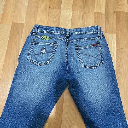 xs Beden mavi Renk Düşük bel bol paça pantolon