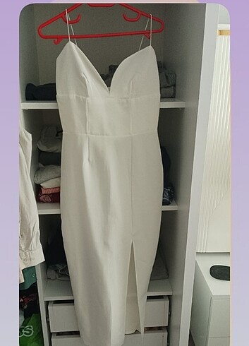 Etika 450 beyaz askılı elbise S 