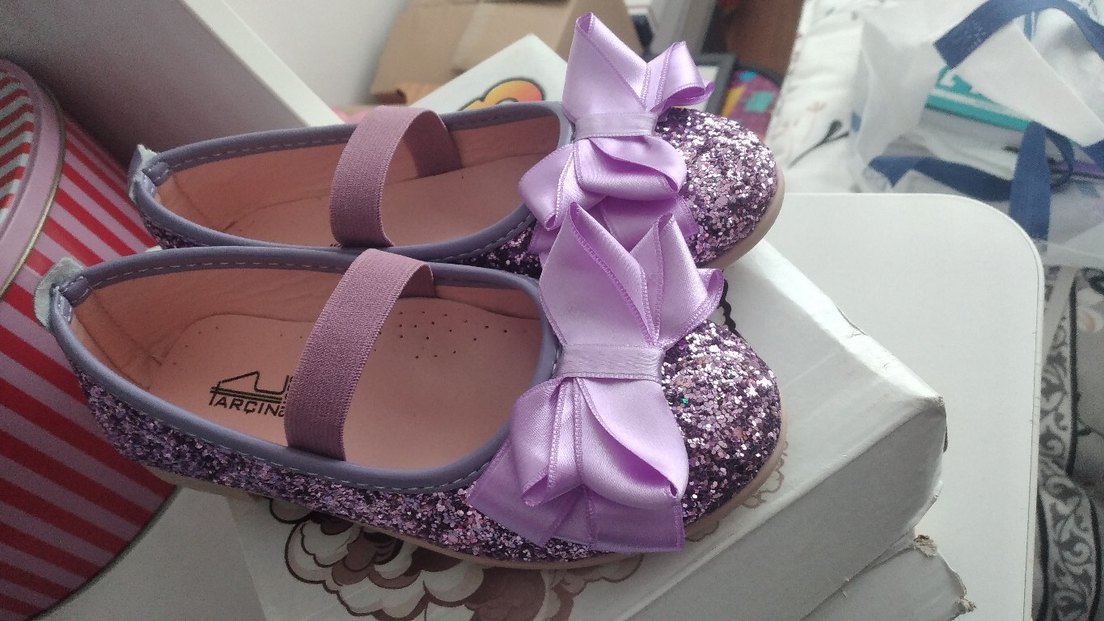 Kız Çocuk Mor Fiyonklu Babet Ayakkabı - Görsel 2