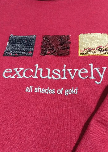 Payet Detaylı Bordo Kadın Sweatshirt - Görsel 3