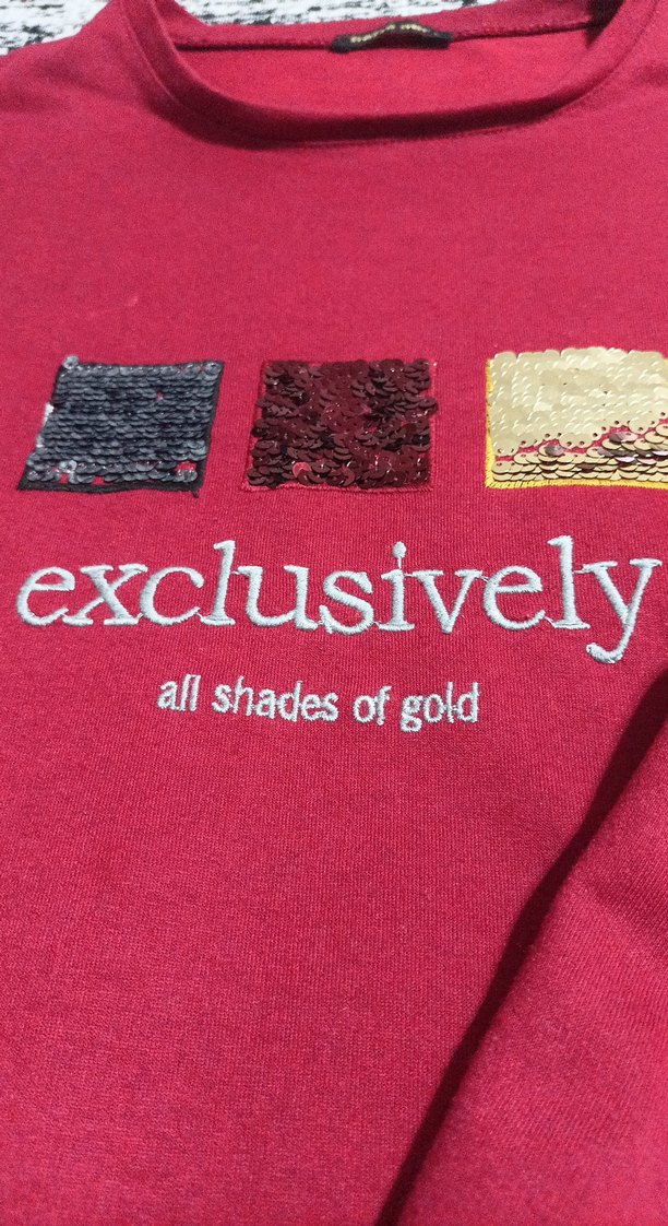 Payet Detaylı Bordo Kadın Sweatshirt - Görsel 3