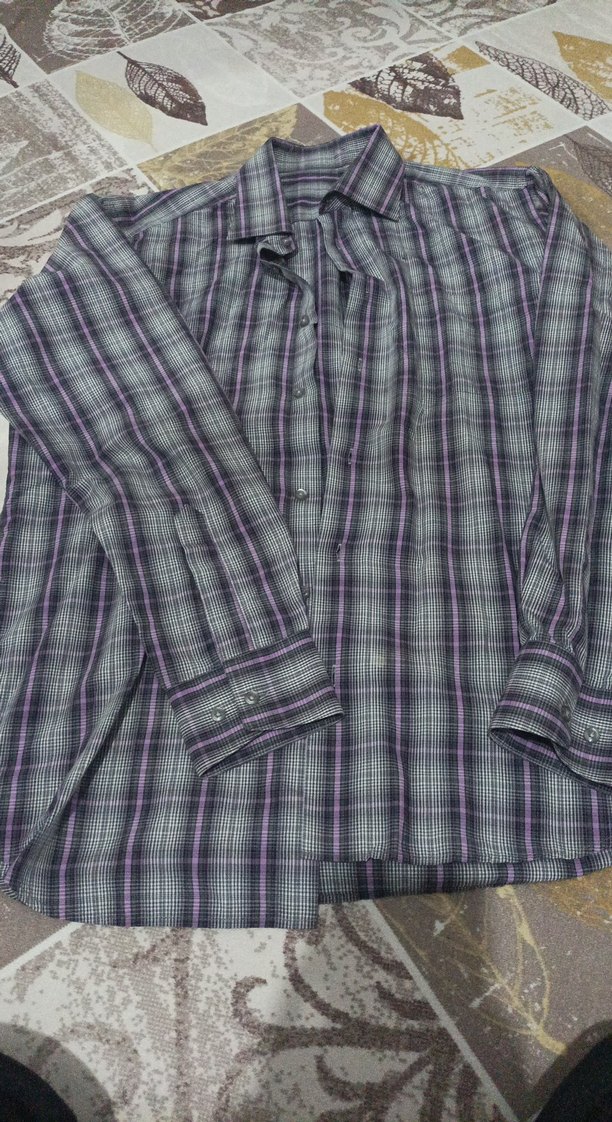 Gri Ekoseli Uzun Kollu Erkek Gömlek - Görsel 2