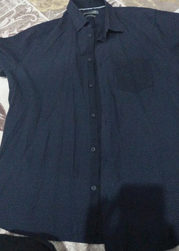 Düğmeli Siyah Erkek Kısa Kollu Gömlek - Görsel 2