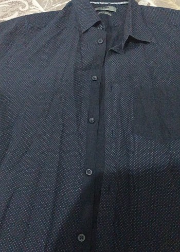 Düğmeli Siyah Erkek Kısa Kollu Gömlek - Görsel 3