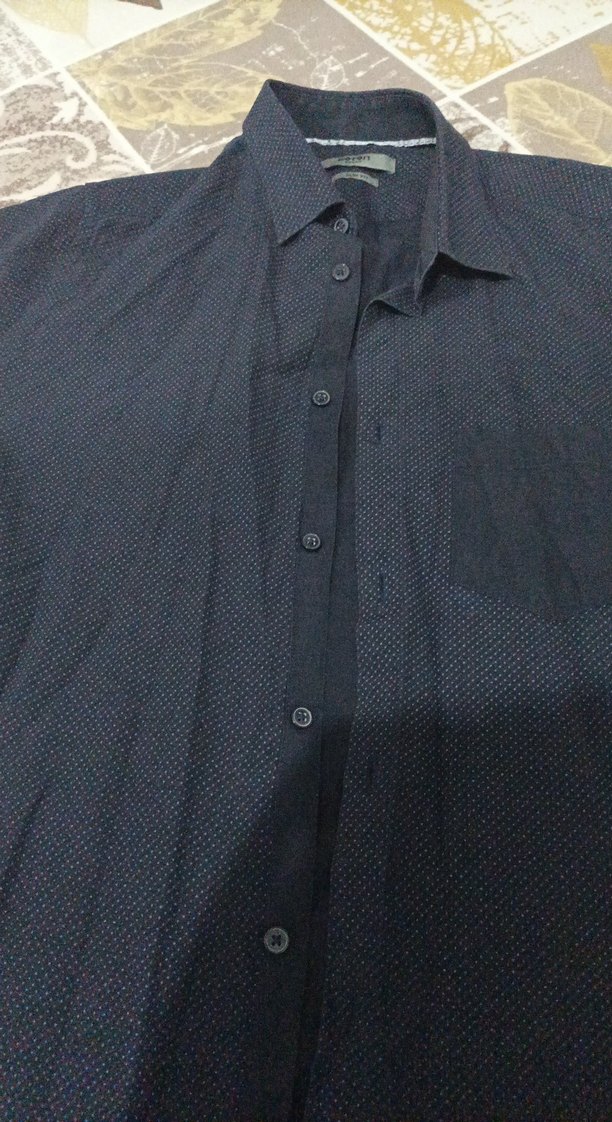 Düğmeli Siyah Erkek Kısa Kollu Gömlek - Görsel 3