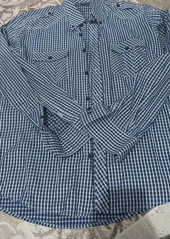 Düğmeli Erkek Gömlek, Uzun Kollu, Lacivert - Görsel 2