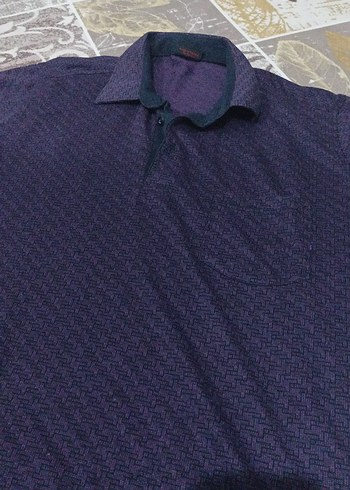 Mor Uzun Kollu Polo Tişört - Görsel 3