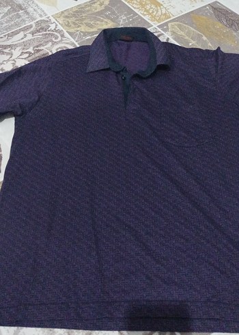 Mor Uzun Kollu Polo Tişört - Görsel 2