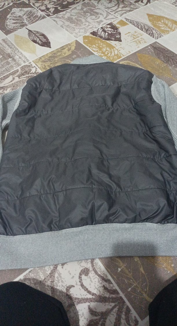 Gri Erkek Örgü Fermuarlı Triko - Görsel 5