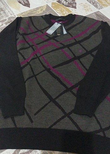 Gri Erkek Triko Kazak Uzun Kollu - Görsel 2