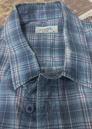 Mavi Pamuklu Erkek Kısa Kollu Gömlek - Görsel 2