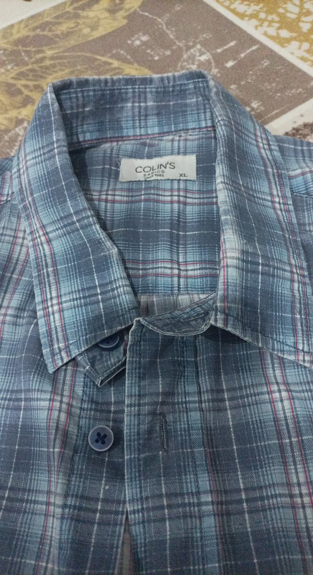 Mavi Pamuklu Erkek Kısa Kollu Gömlek - Görsel 2