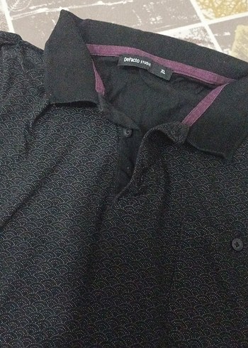 Erkek Siyah Düğmeli Polo Tişört - Görsel 3