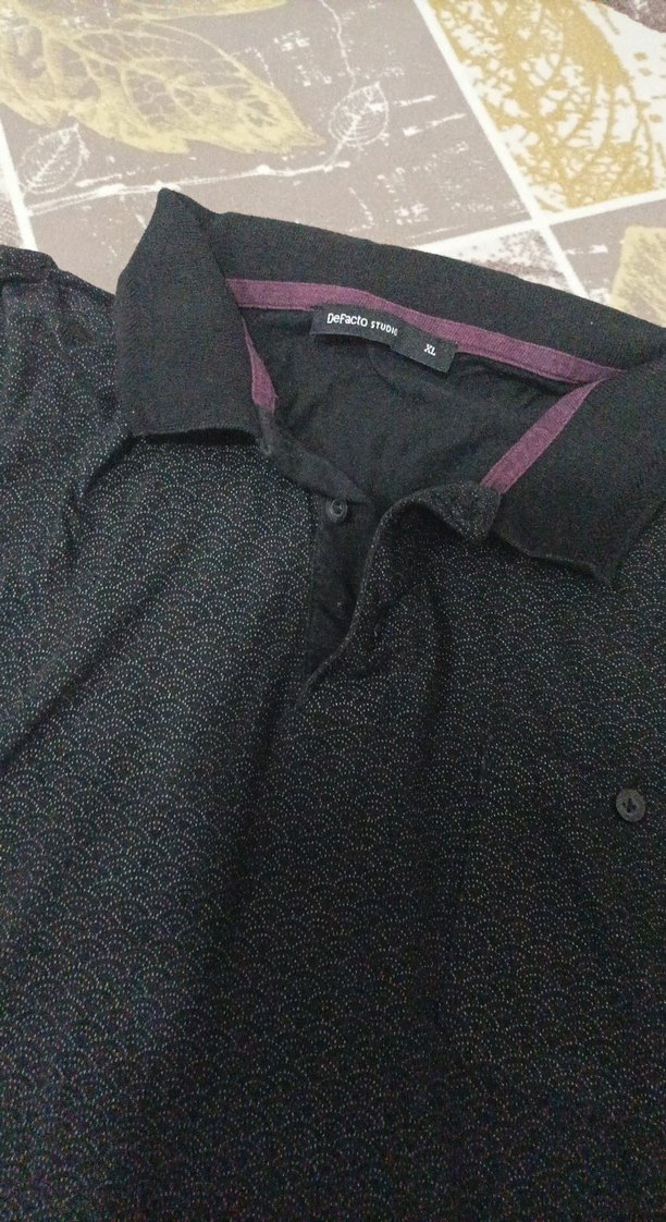 Erkek Siyah Düğmeli Polo Tişört - Görsel 4