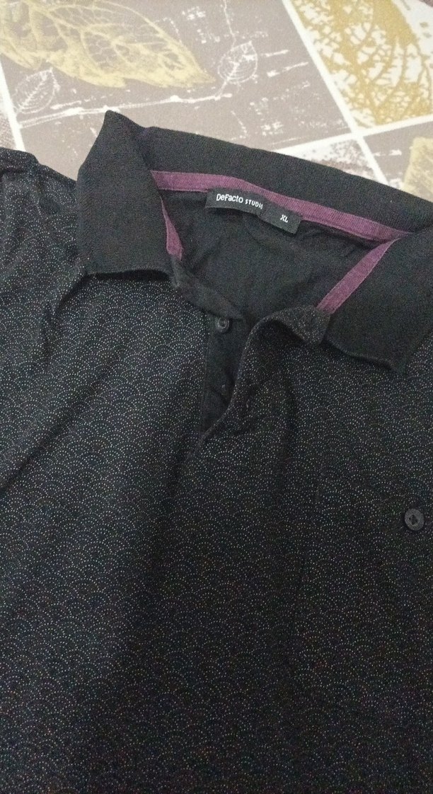 Erkek Siyah Düğmeli Polo Tişört - Görsel 3