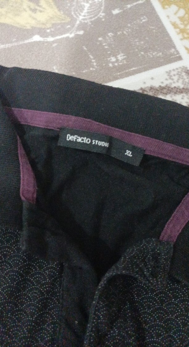 Erkek Siyah Düğmeli Polo Tişört - Görsel 2