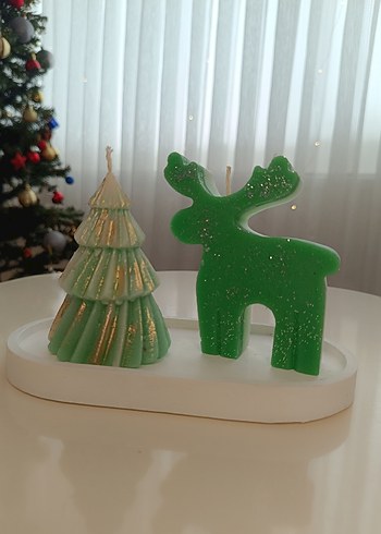 Renkli Yılbaşı Ağacı Şekilli Mumlar - Görsel 8