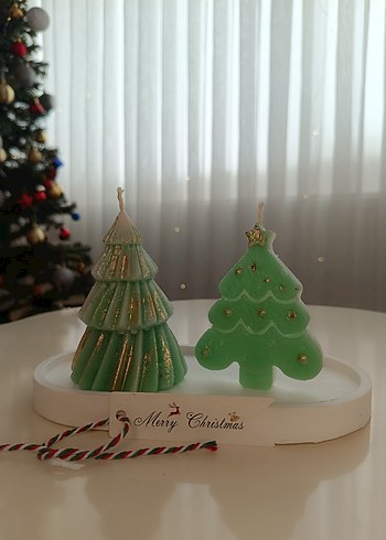 Renkli Yılbaşı Ağacı Şekilli Mumlar - Görsel 6