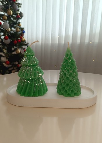 Renkli Yılbaşı Ağacı Şekilli Mumlar - Görsel 7