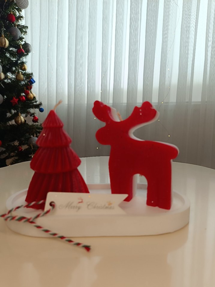 Renkli Yılbaşı Ağacı Şekilli Mumlar - Görsel 5