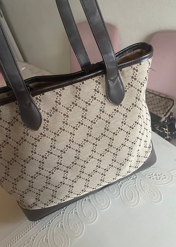 Kahverengi Deri Desenli Kadın Çanta - Görsel 6