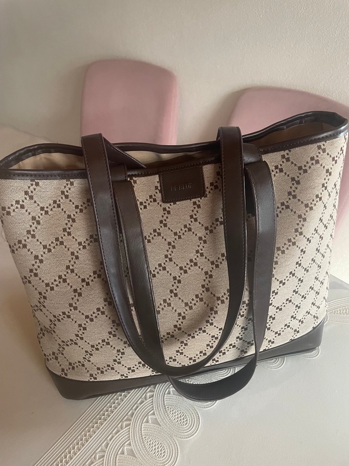 Kahverengi Deri Desenli Kadın Çanta - Görsel 2