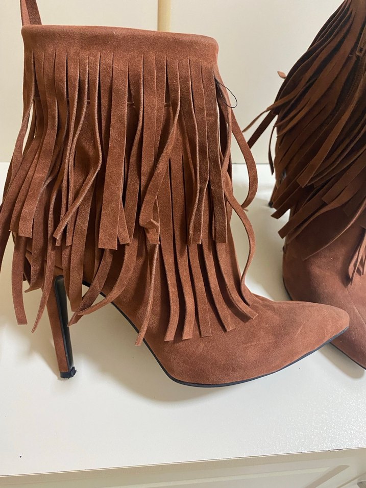 Püsküllü Kahverengi Süet Bot - Görsel 5