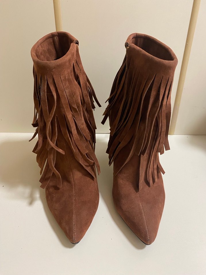 Püsküllü Kahverengi Süet Bot - Görsel 3